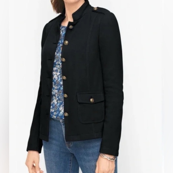 Talbots Women’s Military Utility Navy Brass Button‎ Blazer Cotton/Nylon Size 4